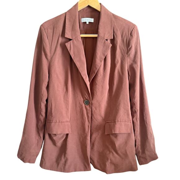 WeWoreWhat | Brown Oversized Single Button Boxy blazer | Medium - Picture 1 of 6